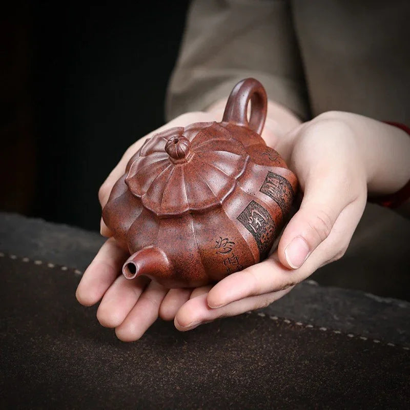 Teko Yixing Zisha Buatan Tangan Sepenuhnya [Yang Xin Fanggu] (Hei Dun Tou - 230ml)