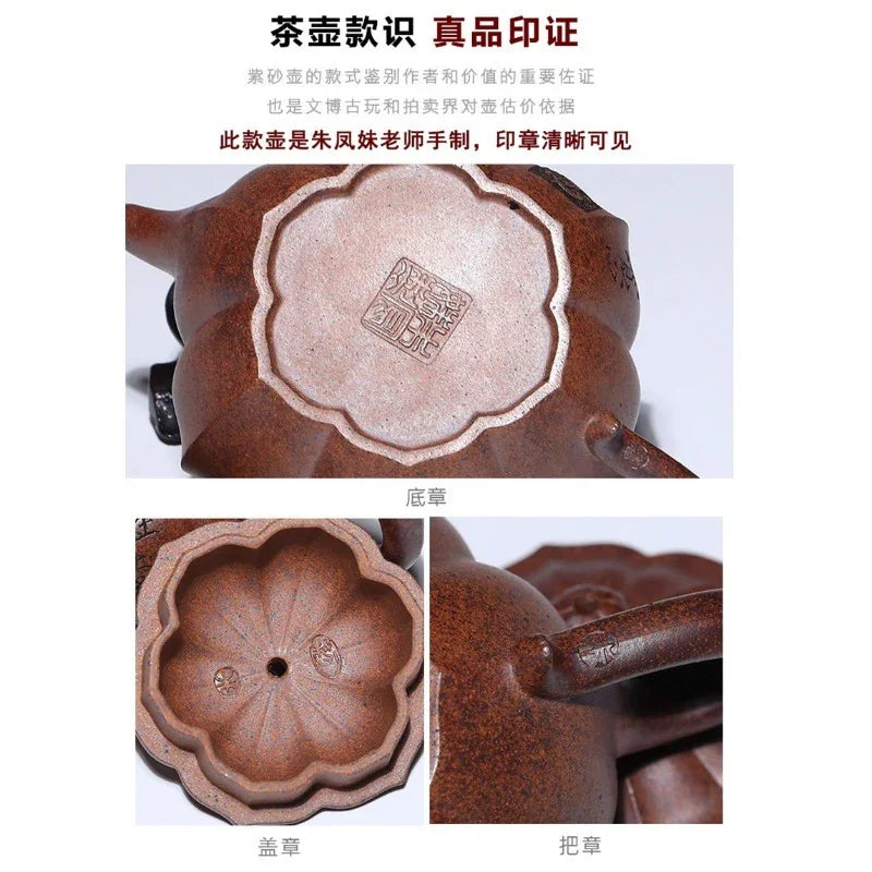 Teko Yixing Zisha Buatan Tangan Sepenuhnya [Yang Xin Fanggu] (Hei Dun Tou - 230ml)