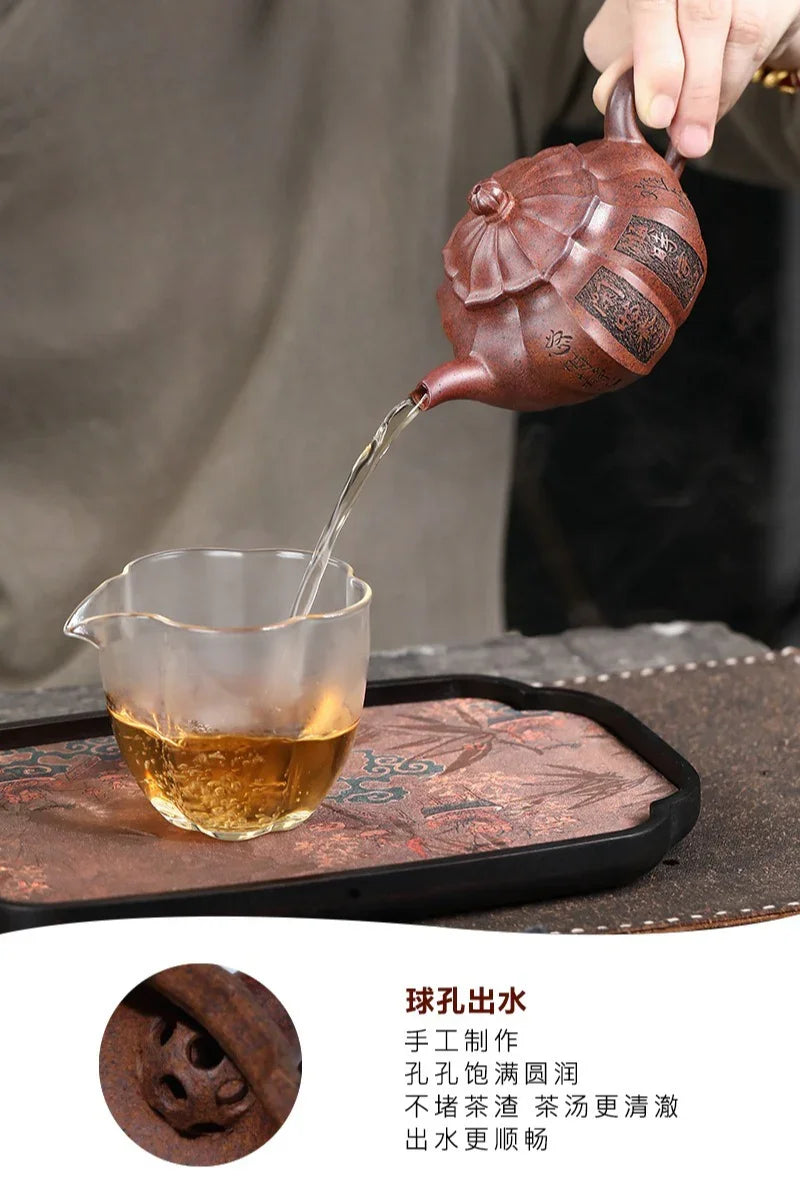 Teko Yixing Zisha Buatan Tangan Sepenuhnya [Yang Xin Fanggu] (Hei Dun Tou - 230ml)