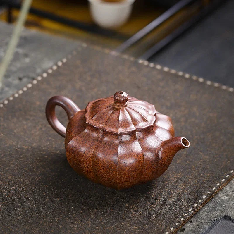 Teko Yixing Zisha Buatan Tangan Sepenuhnya [Yang Xin Fanggu] (Hei Dun Tou - 230ml)