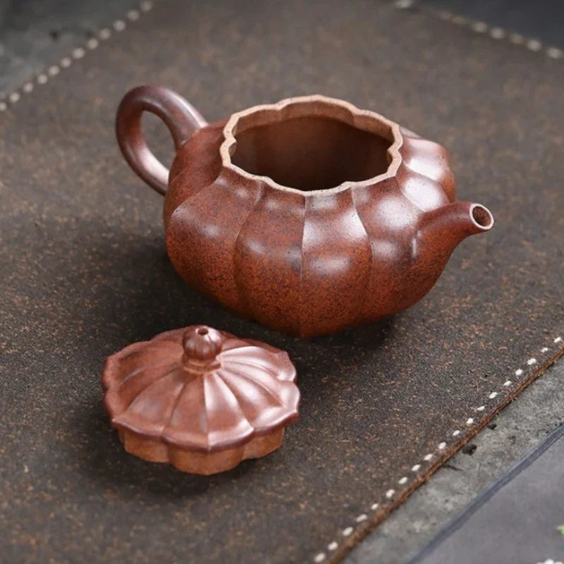 Teko Yixing Zisha Buatan Tangan Sepenuhnya [Yang Xin Fanggu] (Hei Dun Tou - 230ml)