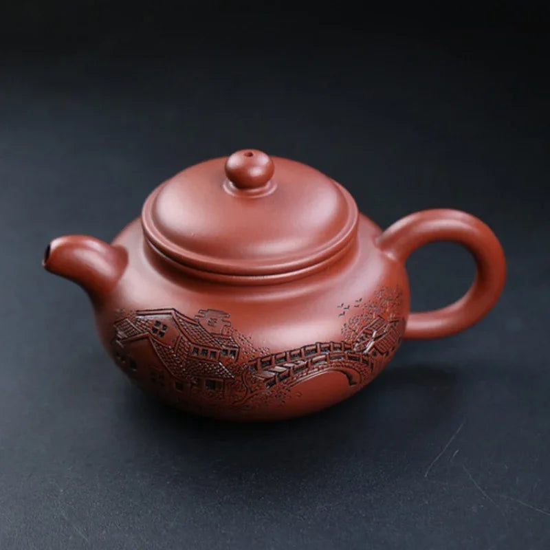 Teko Zisha Yixing Buatan Tangan Sepenuhnya [Periuk Yi Jiangnan Fanggu] (Dahongpao - 170ml)