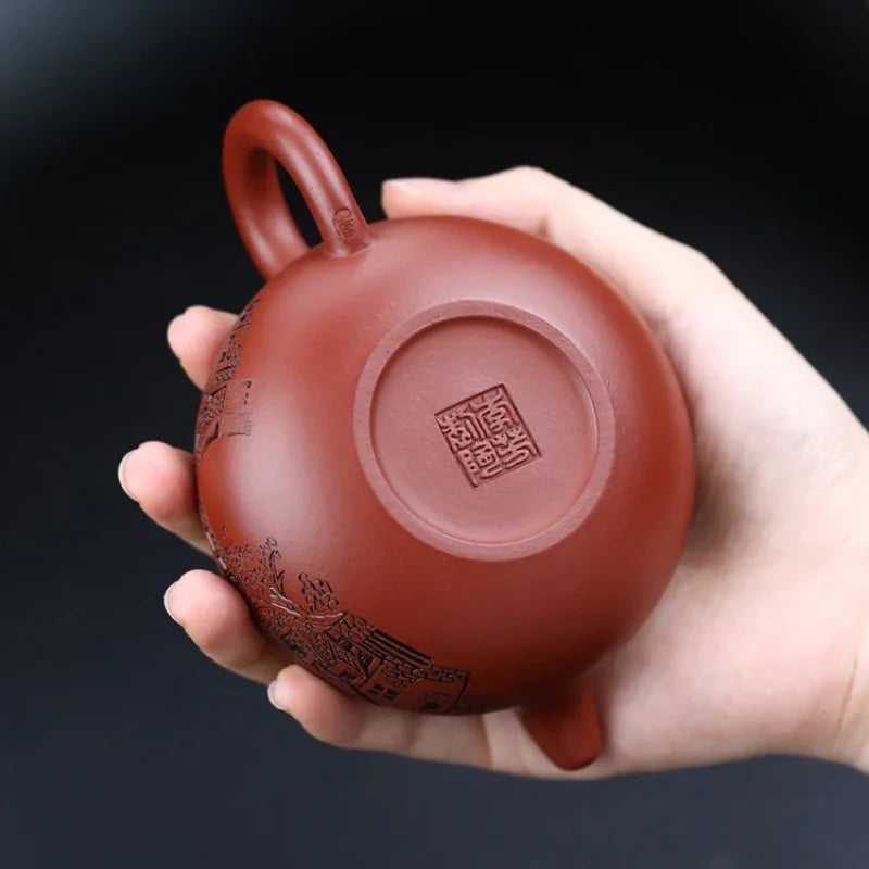 Teko Zisha Yixing Buatan Tangan Sepenuhnya [Periuk Yi Jiangnan Fanggu] (Dahongpao - 170ml)