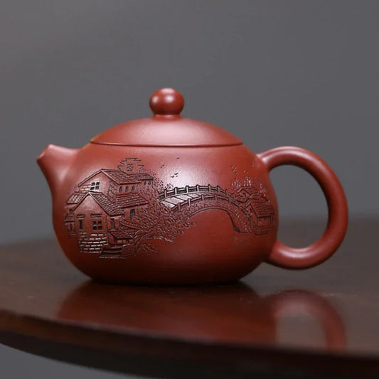 Teko Zisha Yixing Buatan Tangan Sepenuhnya [Yi Jiangnan Xishi Pot] (Dahongpao - 200ml)