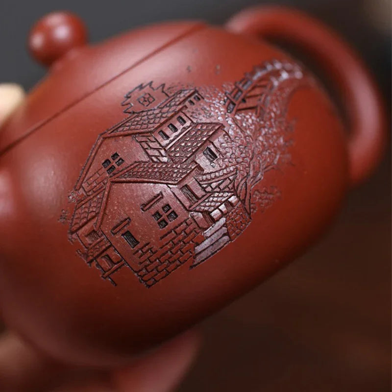 Teko Zisha Yixing Buatan Tangan Sepenuhnya [Yi Jiangnan Xishi Pot] (Dahongpao - 200ml)