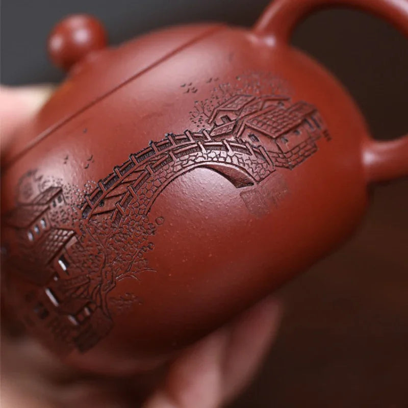 Teko Zisha Yixing Buatan Tangan Sepenuhnya [Yi Jiangnan Xishi Pot] (Dahongpao - 200ml)