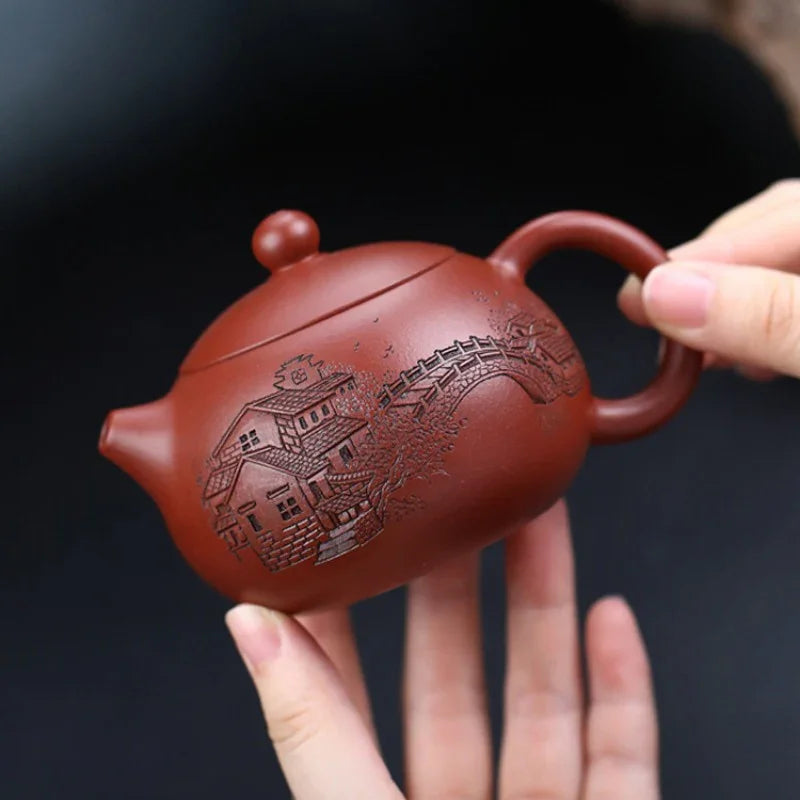 Teko Zisha Yixing Buatan Tangan Sepenuhnya [Yi Jiangnan Xishi Pot] (Dahongpao - 200ml)