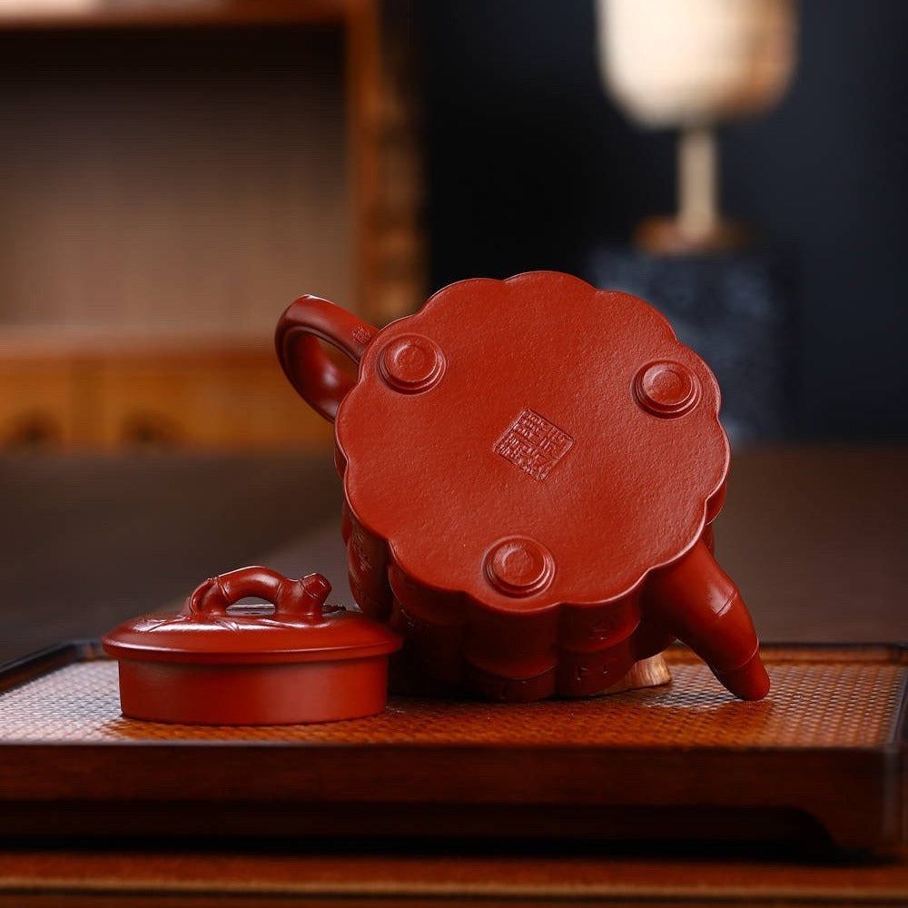 Full Handmade Yixing Zisha Teapot [Yi Kun Zhu Pot] (Dahongpao - 260ml) - YIQIN TEA HOUSE | yiqinteahouse.com | 200-300ml, full handmade zisha teapot, new arrival, teapot, teaware