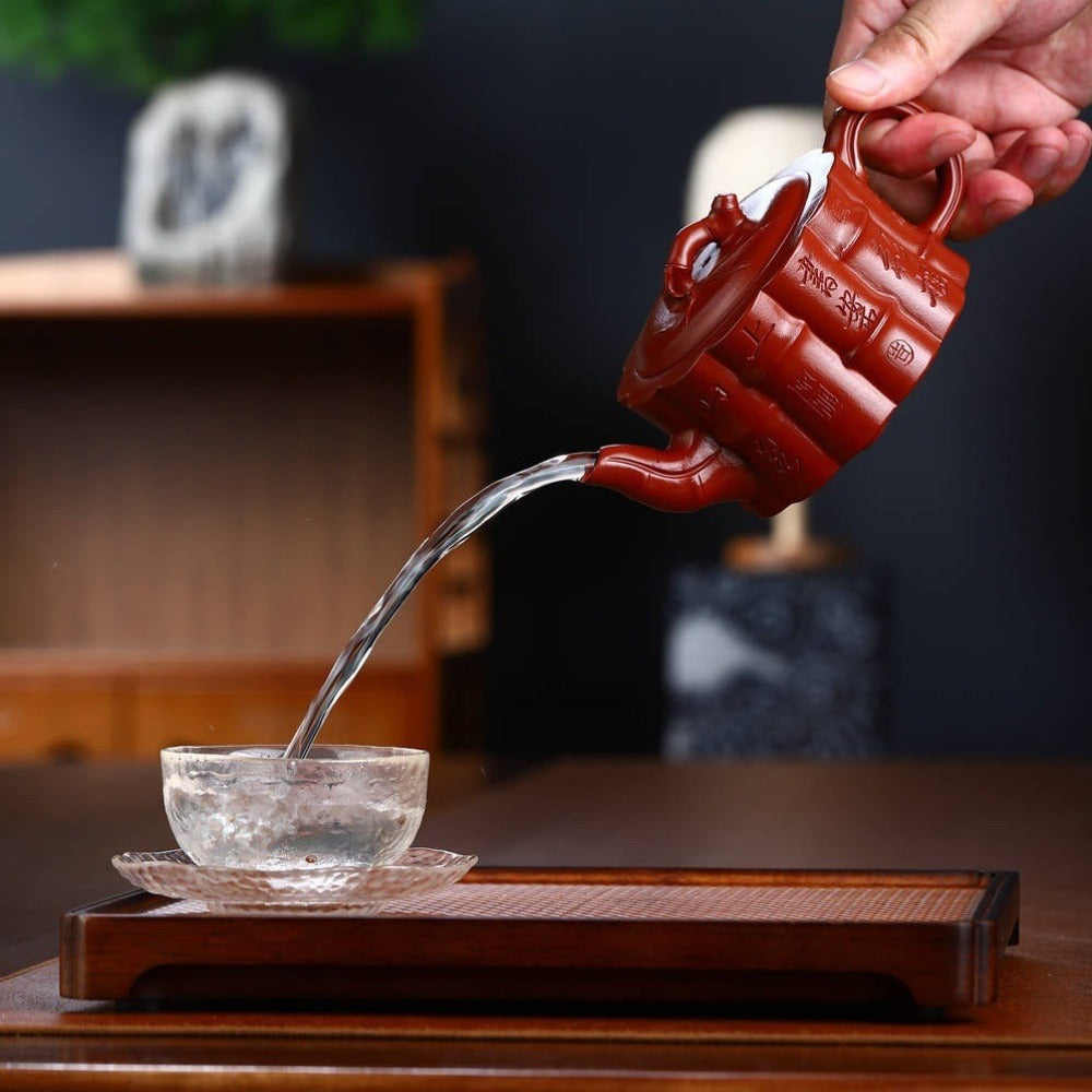 Full Handmade Yixing Zisha Teapot [Yi Kun Zhu Pot] (Dahongpao - 260ml) - YIQIN TEA HOUSE | yiqinteahouse.com | 200-300ml, full handmade zisha teapot, new arrival, teapot, teaware