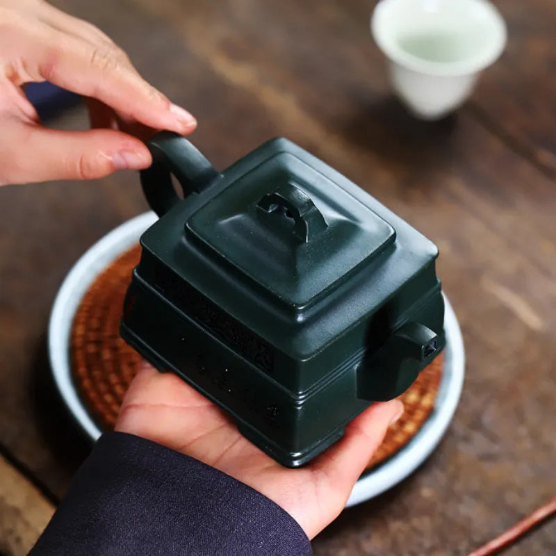 Full Handmade Yixing Zisha Teapot [Yin Zhi Qingxin] (Feicui Lu Ni - 300ml) - YIQIN TEA HOUSE | yiqinteahouse.com | 200-300ml, full handmade zisha teapot, new arrival, teapot, teaware