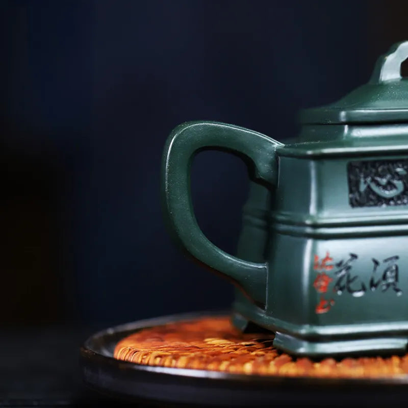 Full Handmade Yixing Zisha Teapot [Yin Zhi Qingxin] (Feicui Lu Ni - 300ml) - YIQIN TEA HOUSE | yiqinteahouse.com | 200-300ml, full handmade zisha teapot, new arrival, teapot, teaware