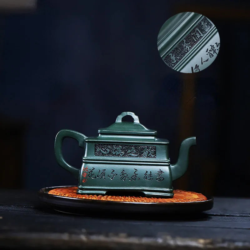 Full Handmade Yixing Zisha Teapot [Yin Zhi Qingxin] (Feicui Lu Ni - 300ml) - YIQIN TEA HOUSE | yiqinteahouse.com | 200-300ml, full handmade zisha teapot, new arrival, teapot, teaware