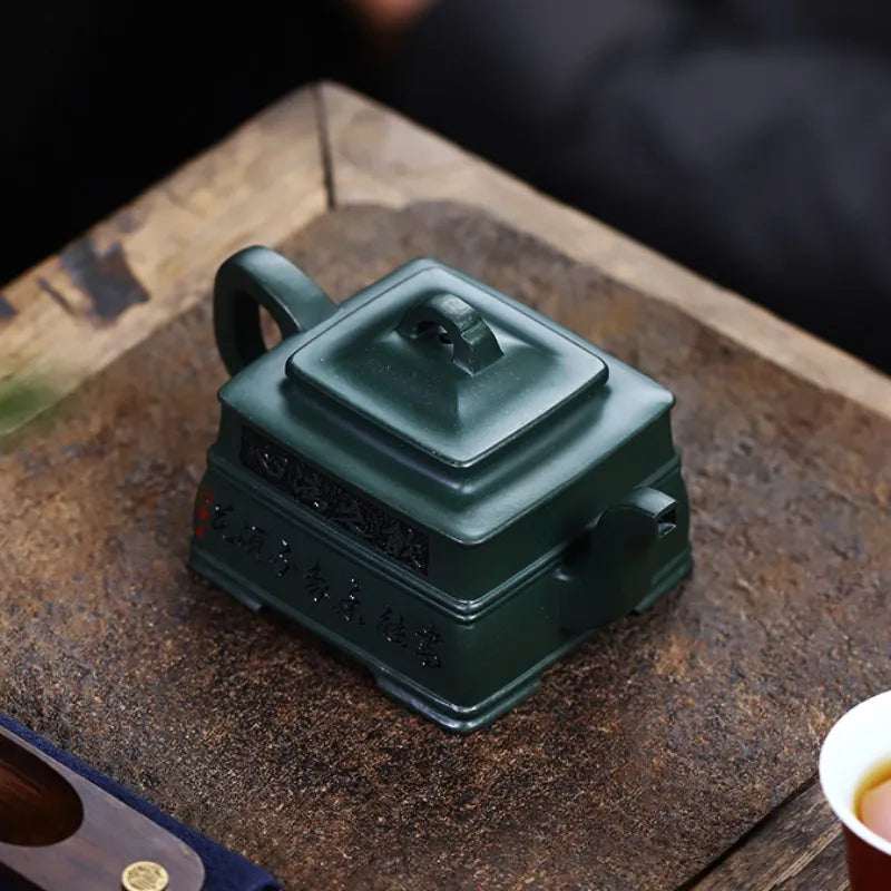 Full Handmade Yixing Zisha Teapot [Yin Zhi Qingxin] (Feicui Lu Ni - 300ml) - YIQIN TEA HOUSE | yiqinteahouse.com | 200-300ml, full handmade zisha teapot, new arrival, teapot, teaware