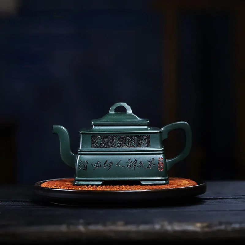 Full Handmade Yixing Zisha Teapot [Yin Zhi Qingxin] (Feicui Lu Ni - 300ml) - YIQIN TEA HOUSE | yiqinteahouse.com | 200-300ml, full handmade zisha teapot, new arrival, teapot, teaware