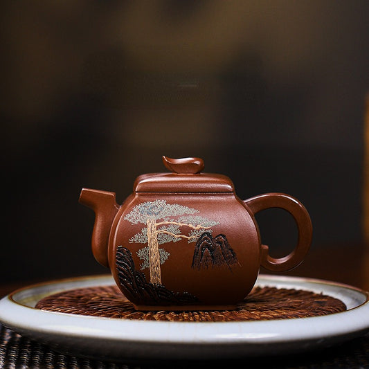 Full Handmade Yixing Zisha Teapot [Ying Ke Song] (Ge Zi Ni - 160ml) - YIQIN TEA HOUSE | yiqinteahouse.com | <200ml, full handmade zisha teapot, new arrival, teapot, teaware