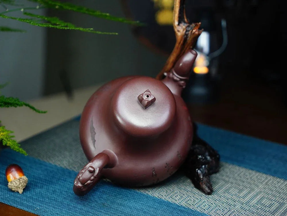 Teko Zisha Yixing Buatan Tangan Sepenuhnya [Periuk Yinlu] (Di Cao Qing - 510ml)