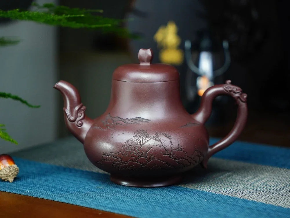 Teko Zisha Yixing Buatan Tangan Sepenuhnya [Periuk Yinlu] (Di Cao Qing - 510ml)