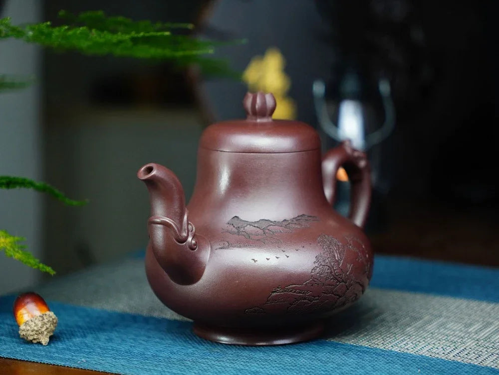Teko Zisha Yixing Buatan Tangan Sepenuhnya [Periuk Yinlu] (Di Cao Qing - 510ml)