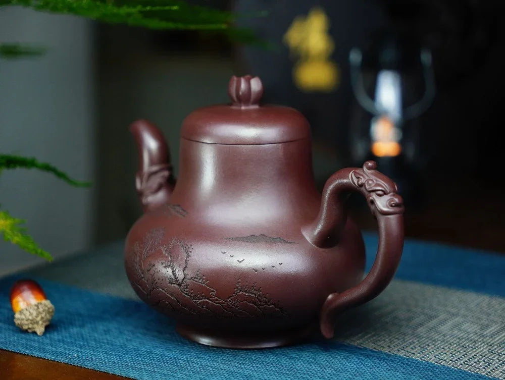 Teko Zisha Yixing Buatan Tangan Sepenuhnya [Periuk Yinlu] (Di Cao Qing - 510ml)