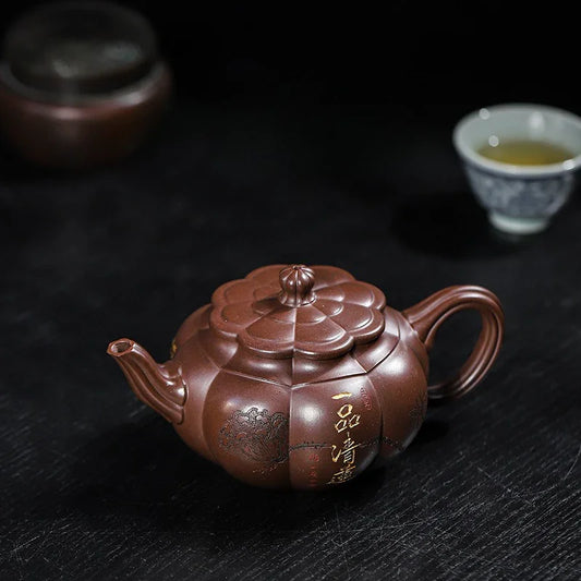 Teko Zisha Yixing Buatan Tangan Sepenuhnya [Yipin Qing Lian] (Lao Ge Zi Ni - 350ml)