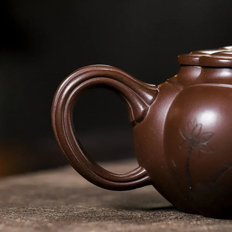 Teko Zisha Yixing Buatan Tangan Sepenuhnya [Yipin Qing Lian] (Lao Ge Zi Ni - 350ml)