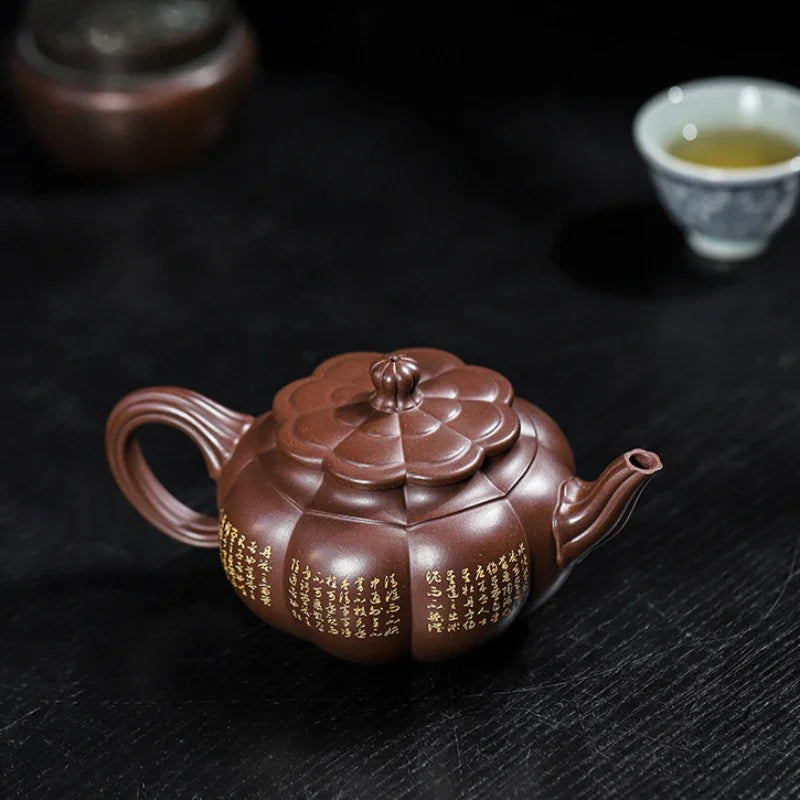 Teko Zisha Yixing Buatan Tangan Sepenuhnya [Yipin Qing Lian] (Lao Ge Zi Ni - 350ml)