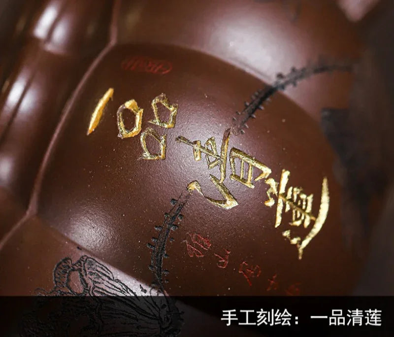 Teko Zisha Yixing Buatan Tangan Sepenuhnya [Yipin Qing Lian] (Lao Ge Zi Ni - 350ml)