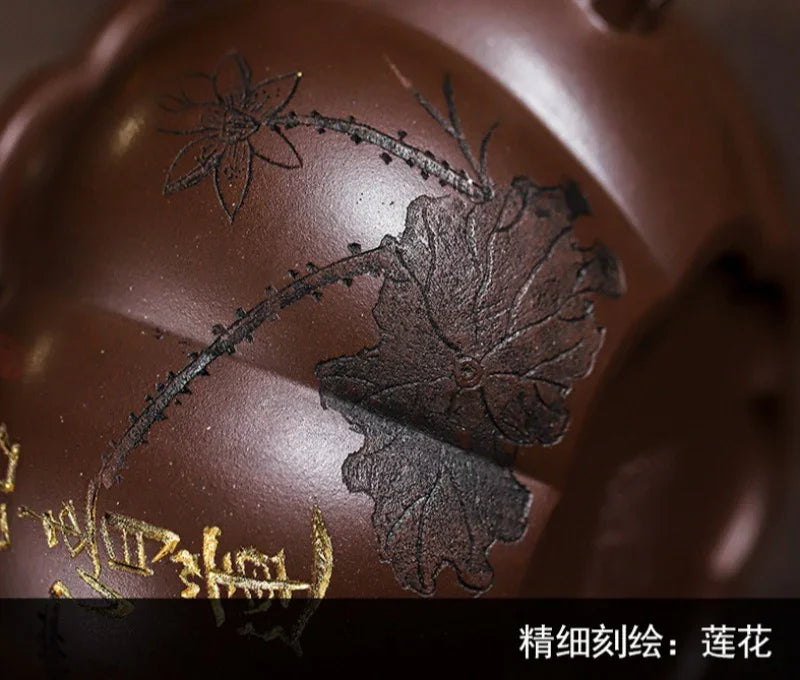 Teko Zisha Yixing Buatan Tangan Sepenuhnya [Yipin Qing Lian] (Lao Ge Zi Ni - 350ml)
