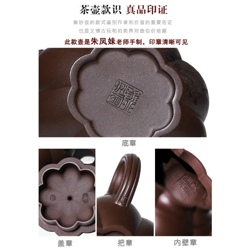 Teko Zisha Yixing Buatan Tangan Sepenuhnya [Yipin Qing Lian] (Lao Ge Zi Ni - 350ml)