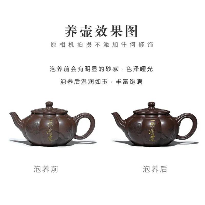 Teko Zisha Yixing Buatan Tangan Sepenuhnya [Yipin Qing Lian] (Lao Ge Zi Ni - 350ml)