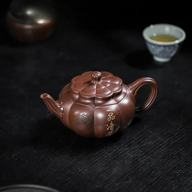 Teko Zisha Yixing Buatan Tangan Sepenuhnya [Yipin Qing Lian] (Lao Ge Zi Ni - 350ml)
