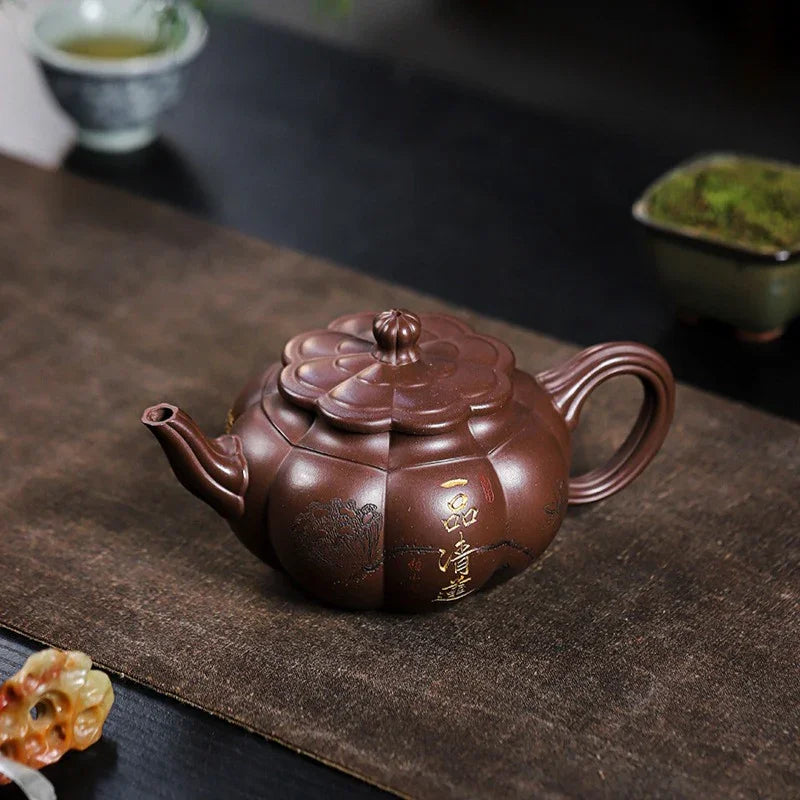 Teko Zisha Yixing Buatan Tangan Sepenuhnya [Yipin Qing Lian] (Lao Ge Zi Ni - 350ml)