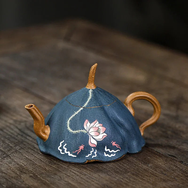 Teko Yixing Zisha Buatan Tangan Sepenuhnya [Yu Lian Hua Wu] (Duan Ni - 100ml)