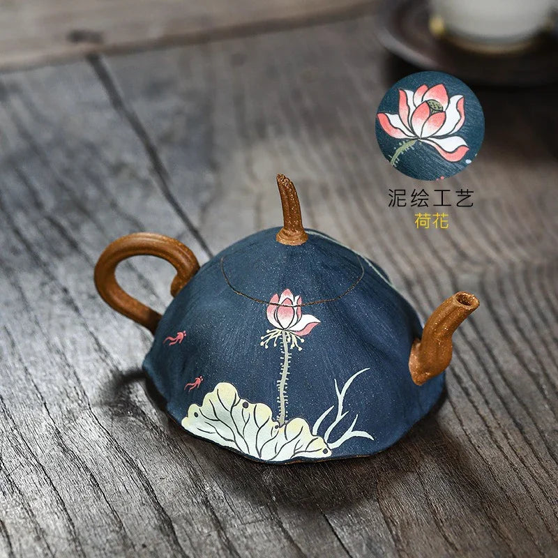 Teko Yixing Zisha Buatan Tangan Sepenuhnya [Yu Lian Hua Wu] (Duan Ni - 100ml)