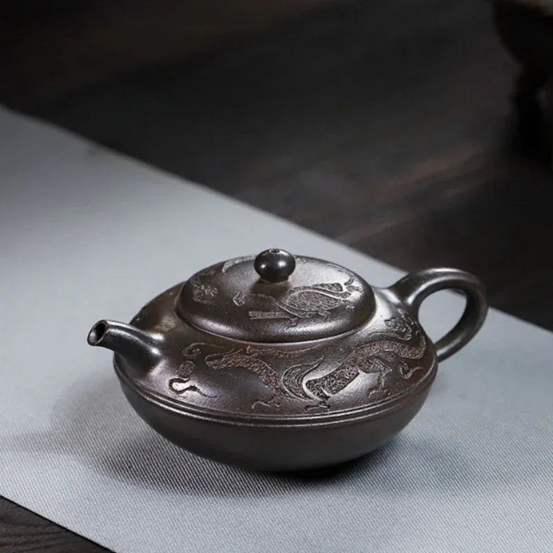 Full Handmade Yixing Zisha Teapot [Yu Yuan] (Tian Qing Ni - 180ml) - YIQIN TEA HOUSE | yiqinteahouse.com | <200ml, full handmade zisha teapot, teapot, teaware