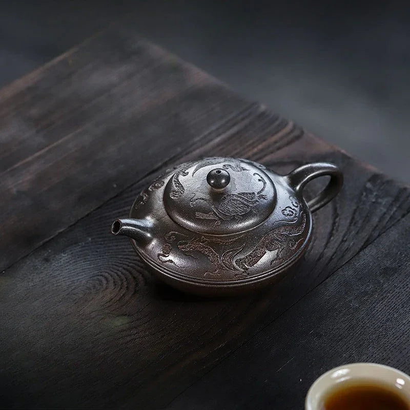 Full Handmade Yixing Zisha Teapot [Yu Yuan] (Tian Qing Ni - 180ml) - YIQIN TEA HOUSE | yiqinteahouse.com | <200ml, full handmade zisha teapot, teapot, teaware