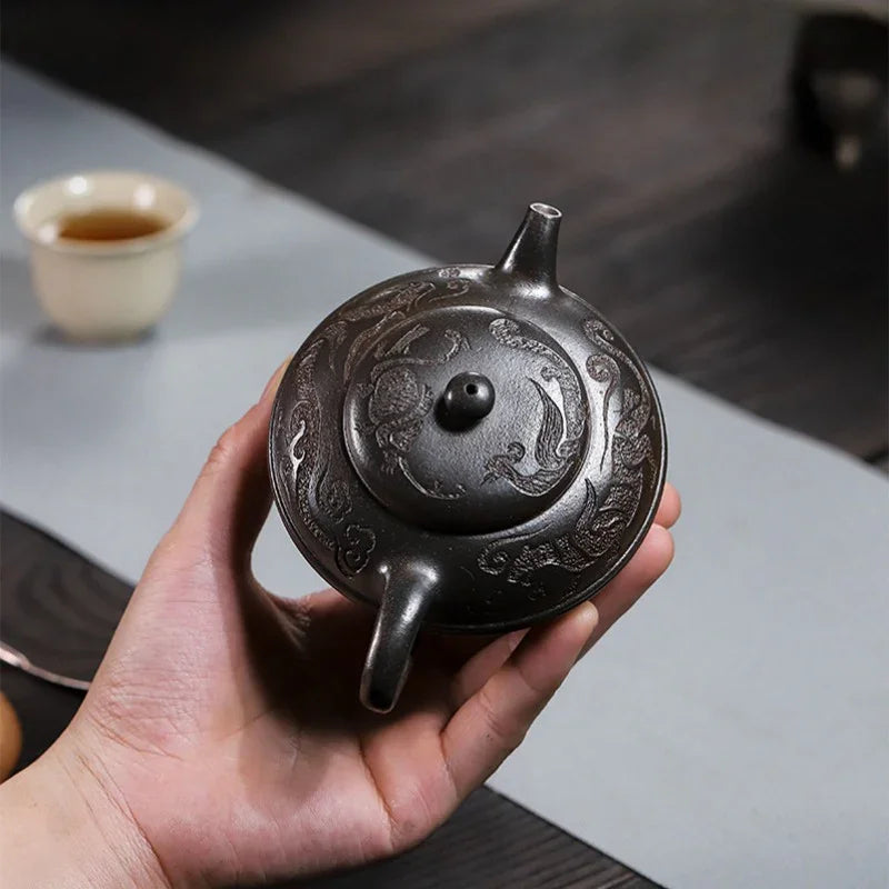 Full Handmade Yixing Zisha Teapot [Yu Yuan] (Tian Qing Ni - 180ml) - YIQIN TEA HOUSE | yiqinteahouse.com | <200ml, full handmade zisha teapot, teapot, teaware