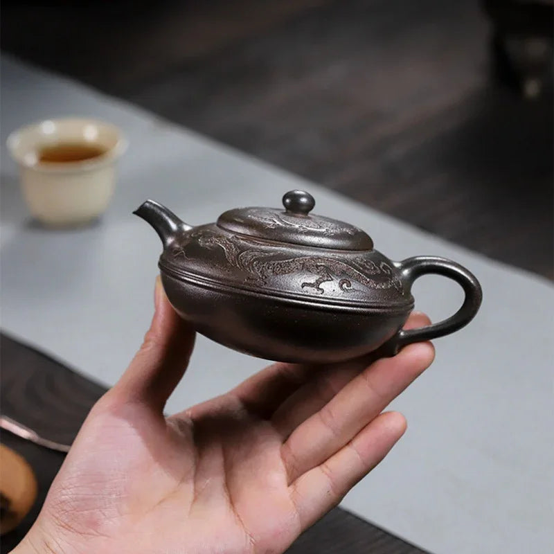 Full Handmade Yixing Zisha Teapot [Yu Yuan] (Tian Qing Ni - 180ml) - YIQIN TEA HOUSE | yiqinteahouse.com | <200ml, full handmade zisha teapot, teapot, teaware