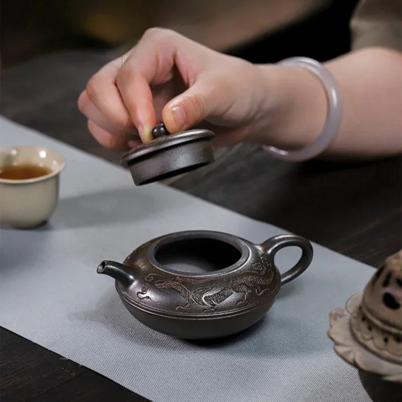 Full Handmade Yixing Zisha Teapot [Yu Yuan] (Tian Qing Ni - 180ml) - YIQIN TEA HOUSE | yiqinteahouse.com | <200ml, full handmade zisha teapot, teapot, teaware
