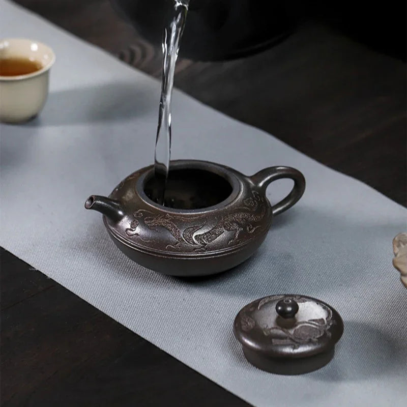 Full Handmade Yixing Zisha Teapot [Yu Yuan] (Tian Qing Ni - 180ml) - YIQIN TEA HOUSE | yiqinteahouse.com | <200ml, full handmade zisha teapot, teapot, teaware