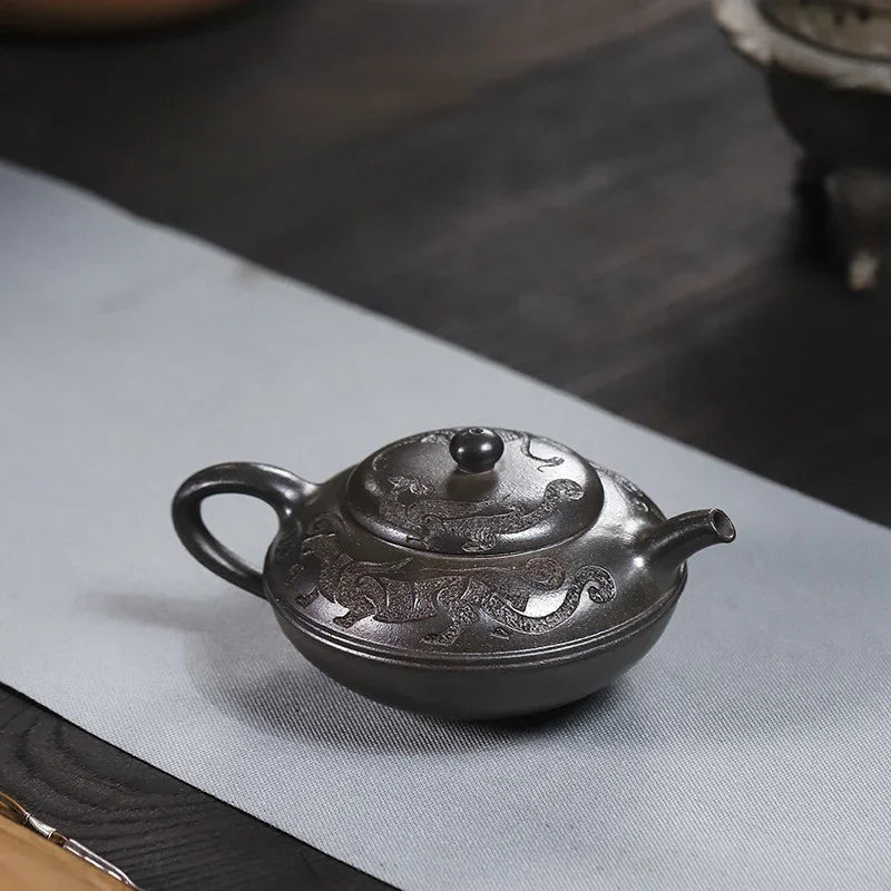 Full Handmade Yixing Zisha Teapot [Yu Yuan] (Tian Qing Ni - 180ml) - YIQIN TEA HOUSE | yiqinteahouse.com | <200ml, full handmade zisha teapot, teapot, teaware