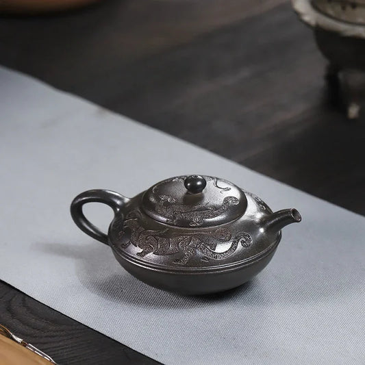 Full Handmade Yixing Zisha Teapot [Yu Yuan] (Tian Qing Ni - 180ml) - YIQIN TEA HOUSE | yiqinteahouse.com | <200ml, full handmade zisha teapot, teapot, teaware