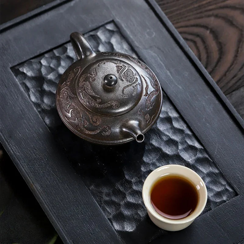 Full Handmade Yixing Zisha Teapot [Yu Yuan] (Tian Qing Ni - 180ml) - YIQIN TEA HOUSE | yiqinteahouse.com | <200ml, full handmade zisha teapot, teapot, teaware