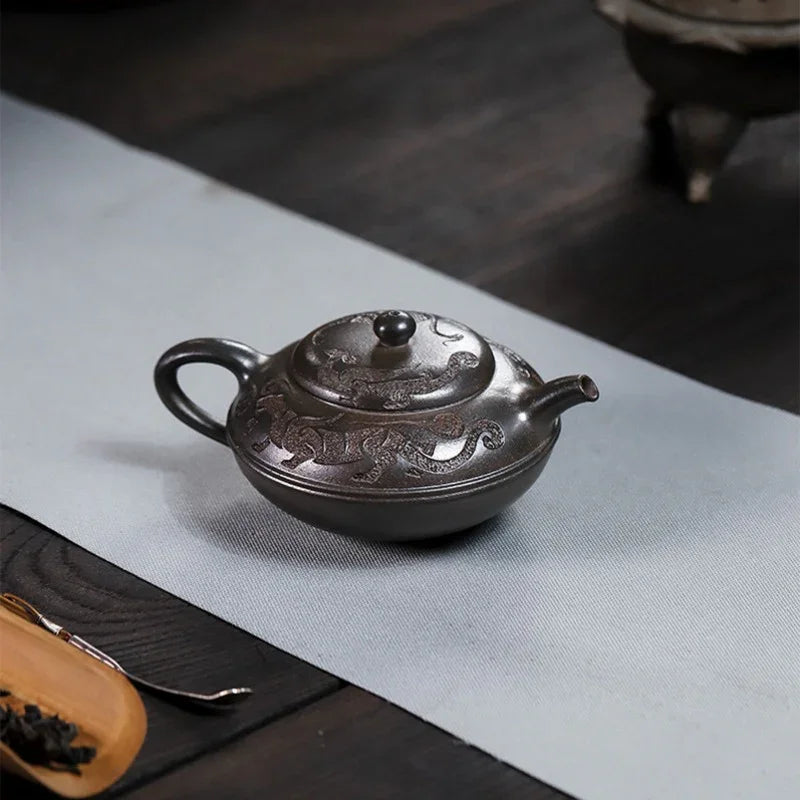 Full Handmade Yixing Zisha Teapot [Yu Yuan] (Tian Qing Ni - 180ml) - YIQIN TEA HOUSE | yiqinteahouse.com | <200ml, full handmade zisha teapot, teapot, teaware