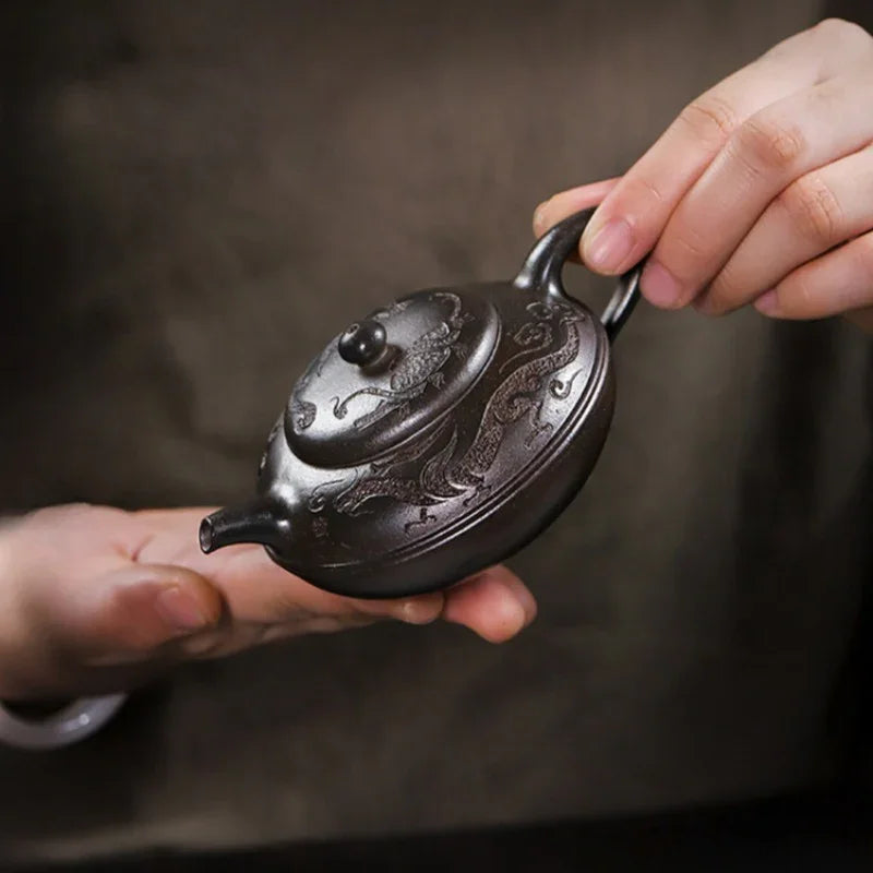 Full Handmade Yixing Zisha Teapot [Yu Yuan] (Tian Qing Ni - 180ml) - YIQIN TEA HOUSE | yiqinteahouse.com | <200ml, full handmade zisha teapot, teapot, teaware