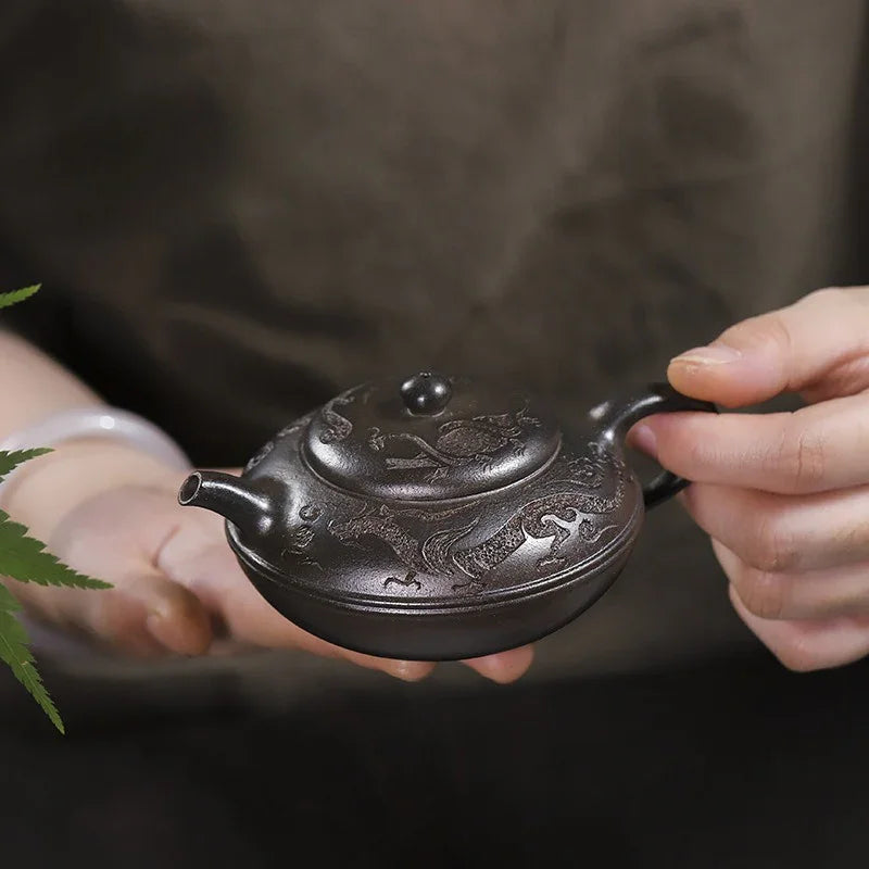 Full Handmade Yixing Zisha Teapot [Yu Yuan] (Tian Qing Ni - 180ml) - YIQIN TEA HOUSE | yiqinteahouse.com | <200ml, full handmade zisha teapot, teapot, teaware