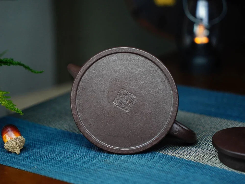 全手工宜兴紫砂茶壶[鱼罩壶] (老紫泥- 170ml)