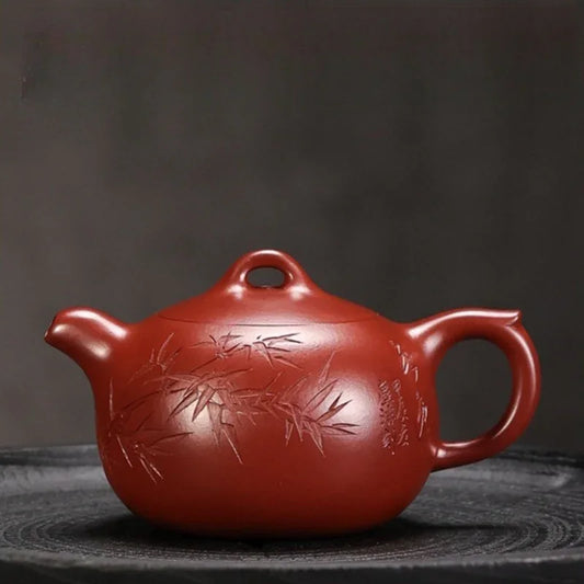 全手工宜兴紫砂茶壶 [圆珠壶] (大红袍 - 240ml)