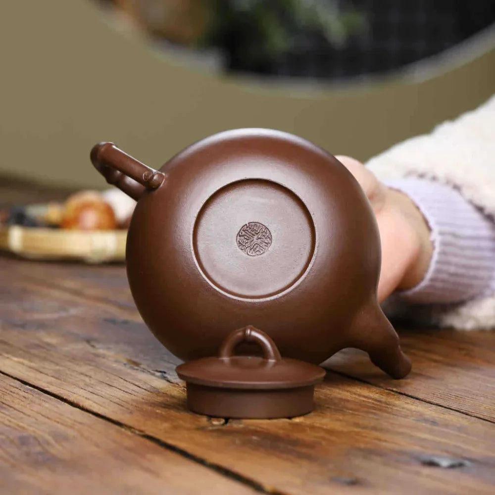 Teko Zisha Yixing Buatan Tangan Sepenuhnya [Yuan Zhu Pot] (Zi Ni - 360ml)