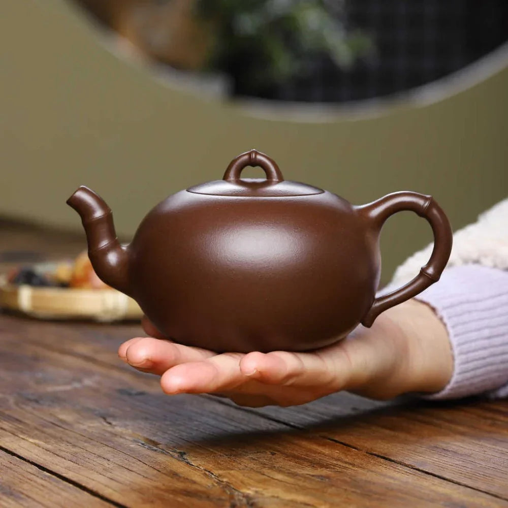 Teko Zisha Yixing Buatan Tangan Sepenuhnya [Yuan Zhu Pot] (Zi Ni - 360ml)